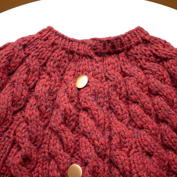 Red Cable knit Woodland Cape Sweater Vest One Size - Picture 4 of 6